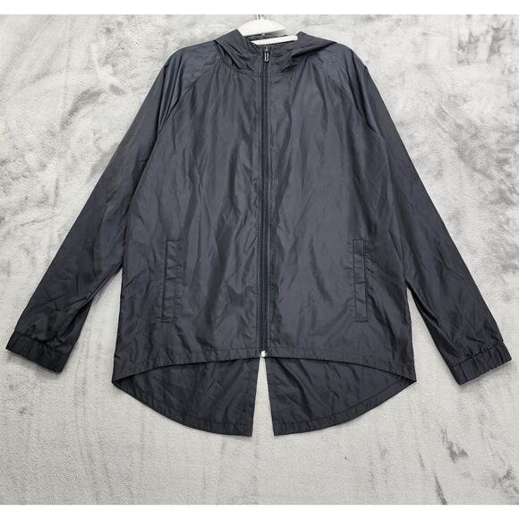 Under Armour Jacket Womens M Black Loose Fit Storm Full Zip High Low Split Hem - Picture 1 of 12